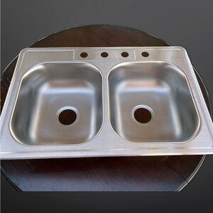 Drop in stain steel 33 inch four hole kitchen sink